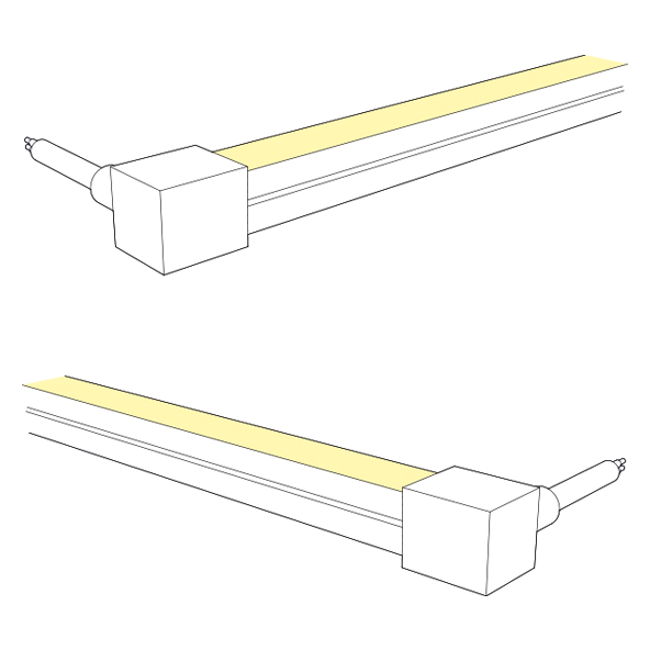 Guidance for cable outlet and mitre cutting